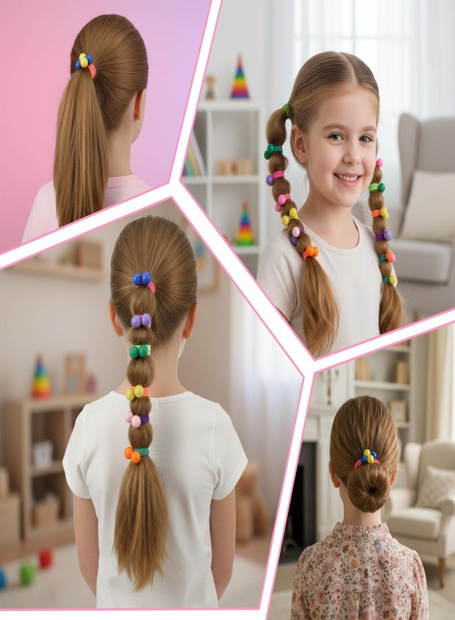 Quilax 42 Pcs Double Balls Hair Ties, Colorful Hair Balls for Girls Hairs, Ball Bubble Ponytail Holders Hairs Elastics Collection(7Colors) - Image 4